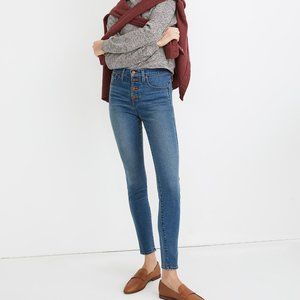Madewell NWT 10" High-Rise Skinny Jeans in Dewitt Wash: Button-Front TENCEL™